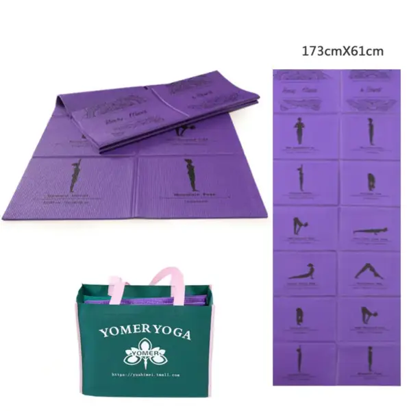 173*61CM Exercise Pilates Folding PVC Yoga Mat Beach Travel Cushion for Back Exercise at Home FITNESS Lose Weight Meditation - Image 6