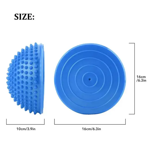 1Pcs PVC Yoga Half Balls, Inflatable Foot Massage for Plantar Fasciitis, Arch, Flat Feet & Heel Pain, Balance Trainer Stabilizer - Image 2