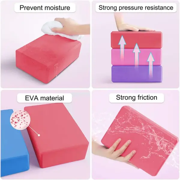 1pc High Density Yoga Foam Blocks Non-slip Solid Color Yoga Balance Fitness Dance Supplies For Yoga Pilates And Meditation - Image 3