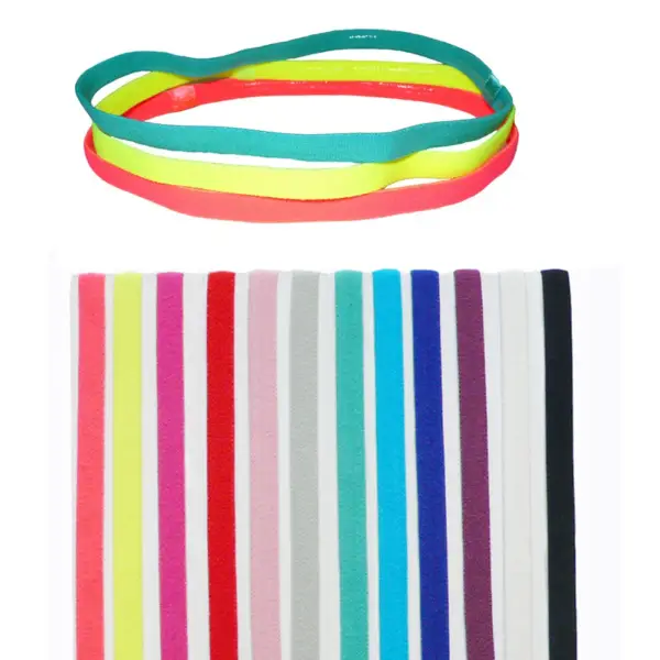 5 Pcs Women Sweatbands Football Yoga Pure Hair Bands Anti-slip Elastic Rubber Thin Sports Headband Men Hair Accessories Headwrap - Image 6