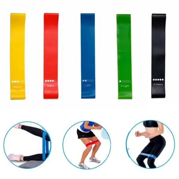 5Pcs/Set Yoga Resistance Rubber Bands Bodybuilding Elastic Bands Pilates Exercise Workout Bands Expander Belt Fitness Equipment - Image 3