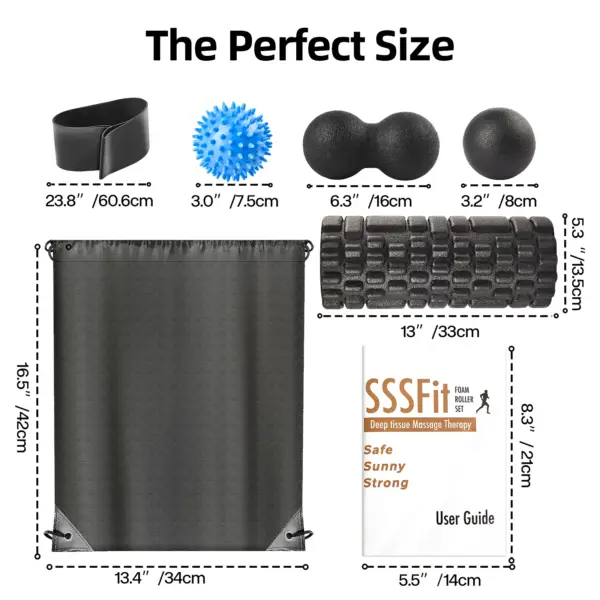 7 in 1 Foam Roller Set High Density Yoga Back Roller Peanut Massage Ball Spiky Massage Ball Resistance Band for Pain Relief - Image 2