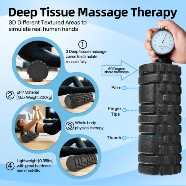 7 in 1 Foam Roller Set High Density Yoga Back Roller Peanut Massage Ball Spiky Massage Ball Resistance Band for Pain Relief - Image 3