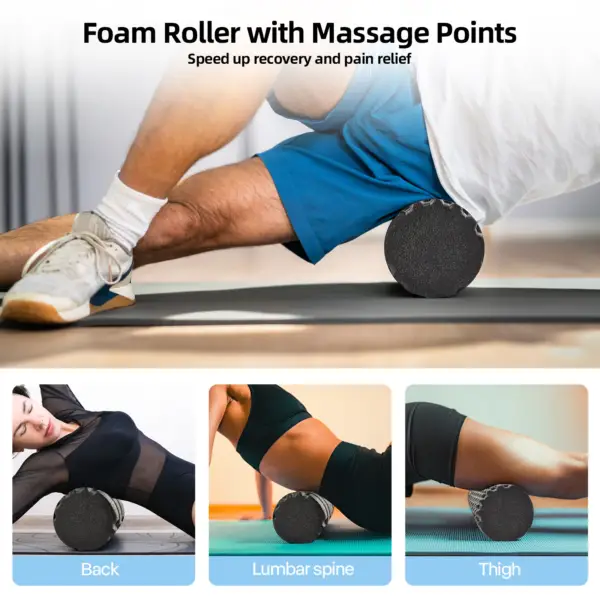 7 in 1 Foam Roller Set High Density Yoga Back Roller Peanut Massage Ball Spiky Massage Ball Resistance Band for Pain Relief - Image 6