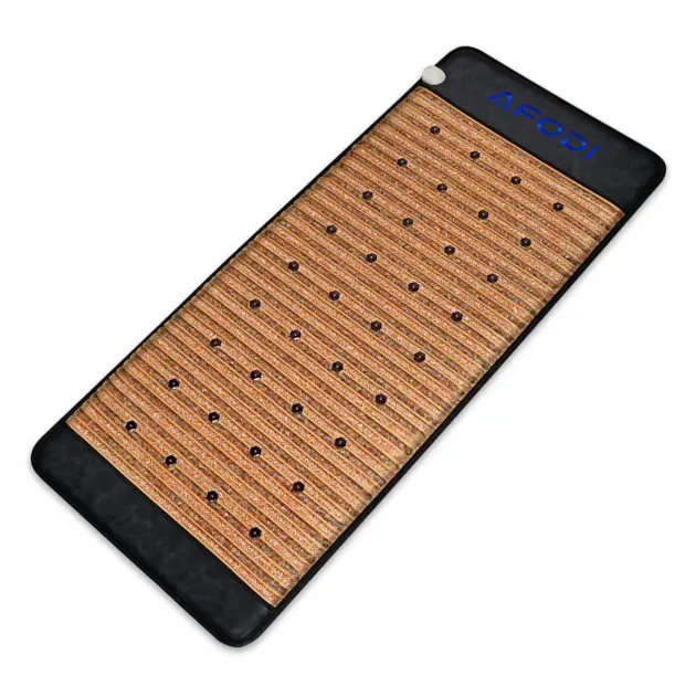 AFODI PEMF Photon Therapy Nano Ceramic Tourmaline Jade Amethyst Heated Massage Mattress Negative Ion Far Infrared Mat 34.5"x 75"