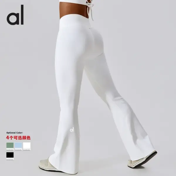AL Yoga High Waist Yoga Flare Pants Women Crossover Design Dance Sports Wide Leg Pants Casual Hip Lift Fitness Micro Flare Pants - Image 2