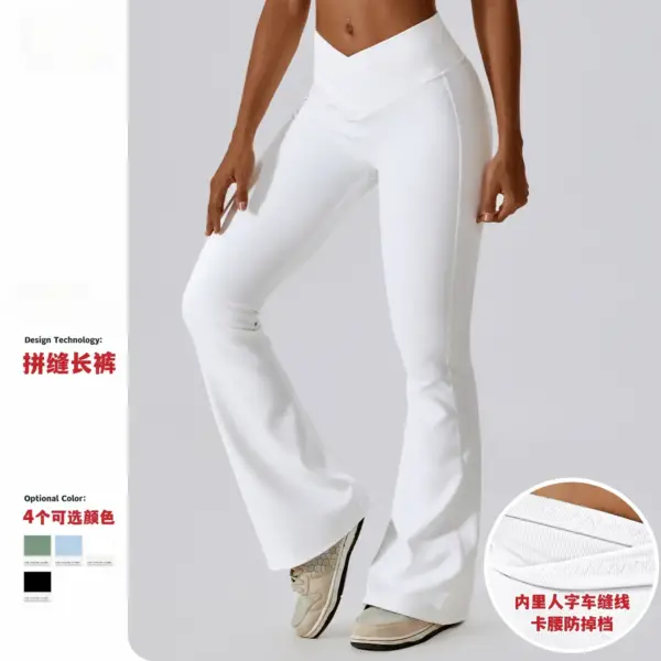 AL Yoga High Waist Yoga Flare Pants Women Crossover Design Dance Sports Wide Leg Pants Casual Hip Lift Fitness Micro Flare Pants - Image 3