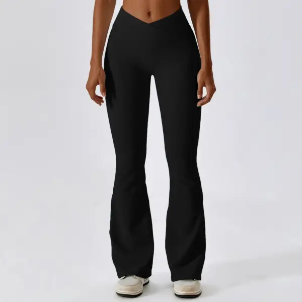 AL Yoga High Waist Yoga Flare Pants Women Crossover Design Dance Sports Wide Leg Pants Casual Hip Lift Fitness Micro Flare Pants - Image 5