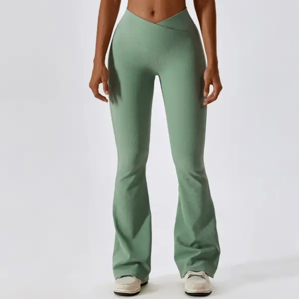 AL Yoga High Waist Yoga Flare Pants Women Crossover Design Dance Sports Wide Leg Pants Casual Hip Lift Fitness Micro Flare Pants - Image 6