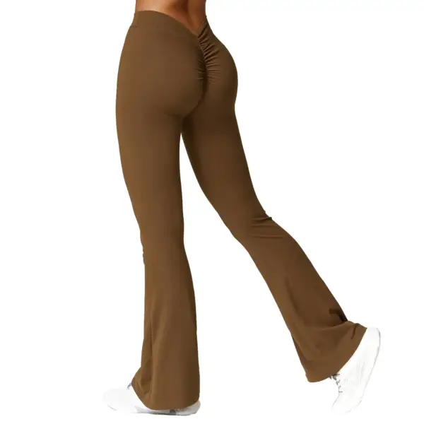 AL Yoga Peach Hip-lifting Yoga Bell-bottom Pants Fitness Wide-leg Boot-cut Pants High-waisted Quick-drying Yoga Pants for Women - Image 5