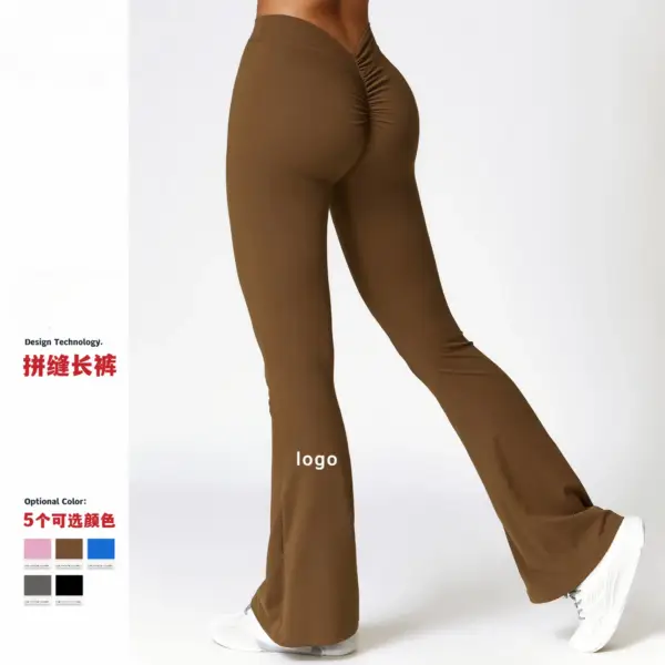 AL Yoga Peach Hip-lifting Yoga Bell-bottom Pants Fitness Wide-leg Boot-cut Pants High-waisted Quick-drying Yoga Pants for Women
