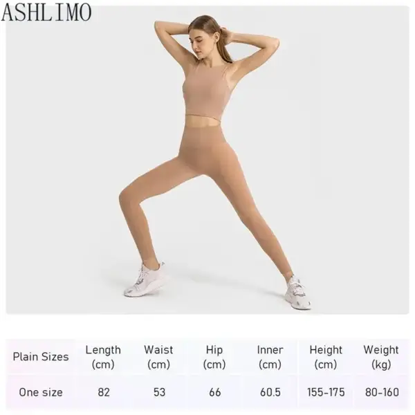 ASHLIMO Leggins Women Gym Free Size Yoga Pants Lift Hip High Waist Nude Feel No Trace Exercise Pants Lulu Fitness Yoga Clothing - Image 6