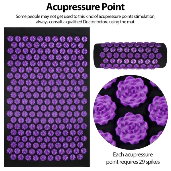 Acupressure Yoga Mat Kuznetsov's Applicator Cushion Sensi Massage Body Needles With Spikes Pillow Foot Massager Fitness Pilates - Image 5