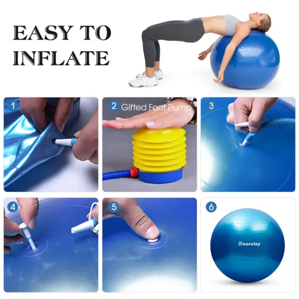 Anti-burst Yoga Ball 55/65/75cm 2mm Thickened Stability Balance Ball Pilates Barre Physical Fitness Exercise Ball with Air Pump - Image 6
