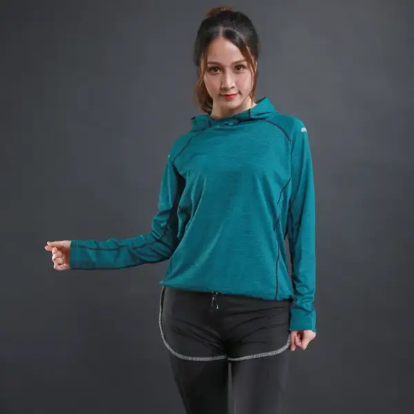 Autumn thin Women Running T Shirts Gym fitness Long Sleeves sweatshirts Quick Dry Training Breathable Hood Sports Yoga Clothing - Image 3