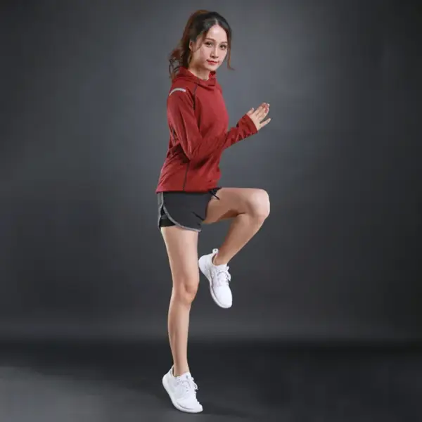 Autumn thin Women Running T Shirts Gym fitness Long Sleeves sweatshirts Quick Dry Training Breathable Hood Sports Yoga Clothing - Image 4