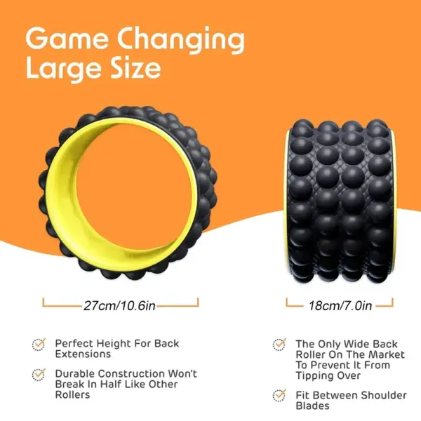 Back Stretcher Cracker Roller for Back Pain Relif, Yoga Wheel, Leg Foam Roller for Body, Back Stretching and Cracking Devices - Image 3