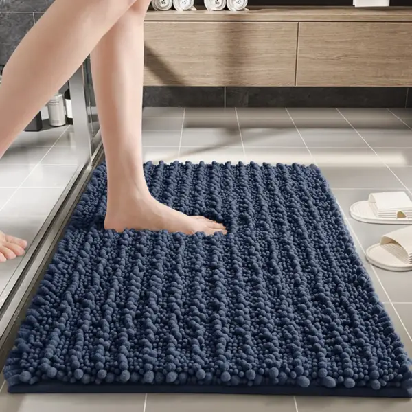 Bathroom Rug Thickened Chenille Floor Mat Super Absorbent Foot Mat Bathroom Carpet Kitchen Bedroom Balcony Non-Slip Floor Mats