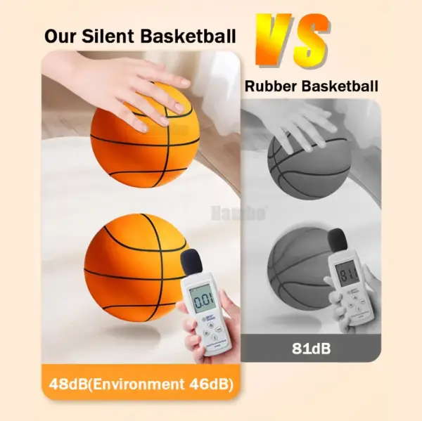 Bouncing Mute Ball Indoor Silent Basketball 24cm Foam Basketball Silent Soft Ball Size 7 Air Bounce Basket Ball 3/5/7 Sports Toy - Image 3