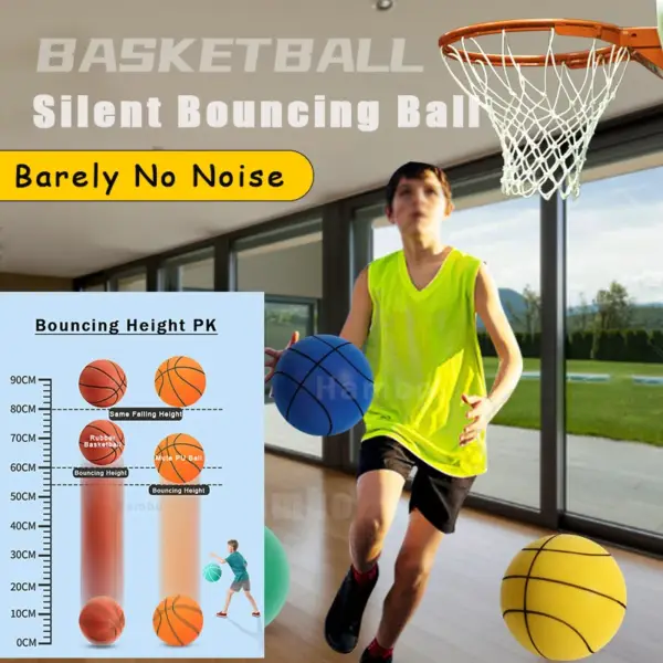 Bouncing Mute Ball Indoor Silent Basketball 24cm Foam Basketball Silent Soft Ball Size 7 Air Bounce Basket Ball 3/5/7 Sports Toy - Image 4