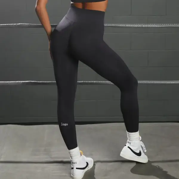 Brand Yoga pants seamless knit sexy sports underwear Running shock-absorbing nude yoga wear set hip lift high waist yoga pants - Image 2