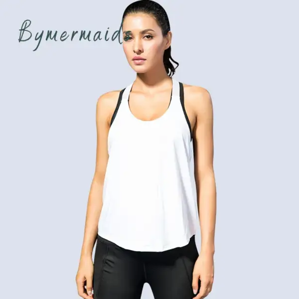 Bymermaids 2022 Gym Tops Women's Sports Top Letter Backless Shirts Sleeveless Yoga Tops Fitness Running Quick Dry Tank Crop Top - Image 4