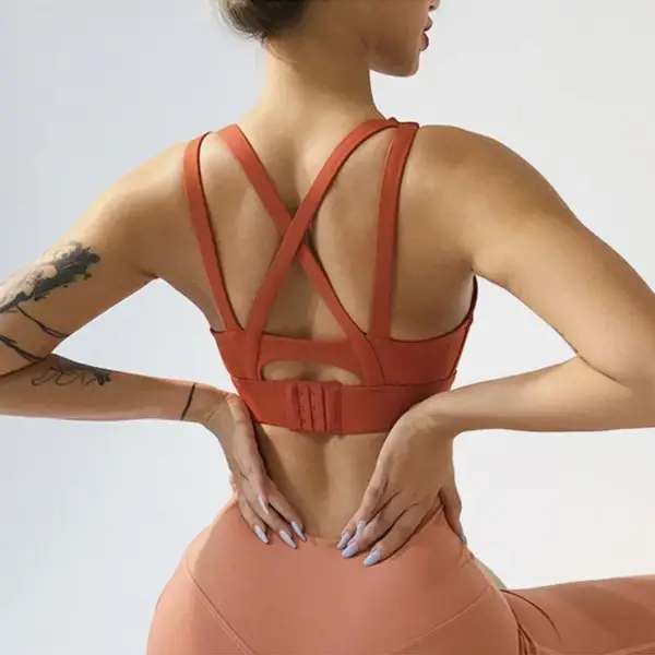 Cloud Hide Plus Size Yoga Bra Sexy Back Sports Top for Women Fitness Push up Gym Workout Running Shirt Shockproof Athletic Vest - Image 3