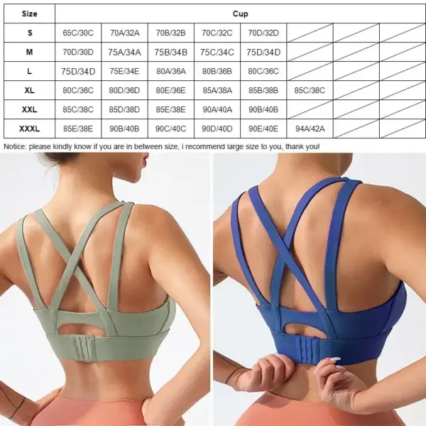 Cloud Hide Plus Size Yoga Bra Sexy Back Sports Top for Women Fitness Push up Gym Workout Running Shirt Shockproof Athletic Vest - Image 6