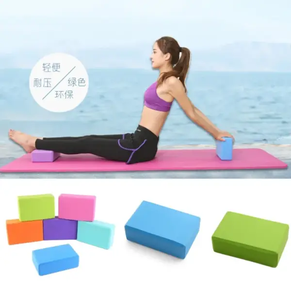 Colors Pilates Durable EVA Gym Blocks Foam Brick Training Exercise Fitness Stretching Bolster Pillow Cushion Home Body Shaping