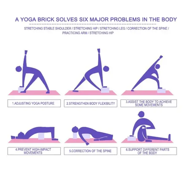 EVA Gym Blocks Foam Brick Training Exercise Fitness Set Tool Yoga Bolster Pillow Cushion Stretching Body Shaping yoga blocks - Image 6