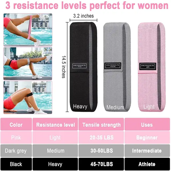 Fitness Booty Resistance Bands Workout Fabric Loop Band Butt Exercise Bands For Hip Legs Thigh Glutes Non-Slip Deep Squat Band - Image 4