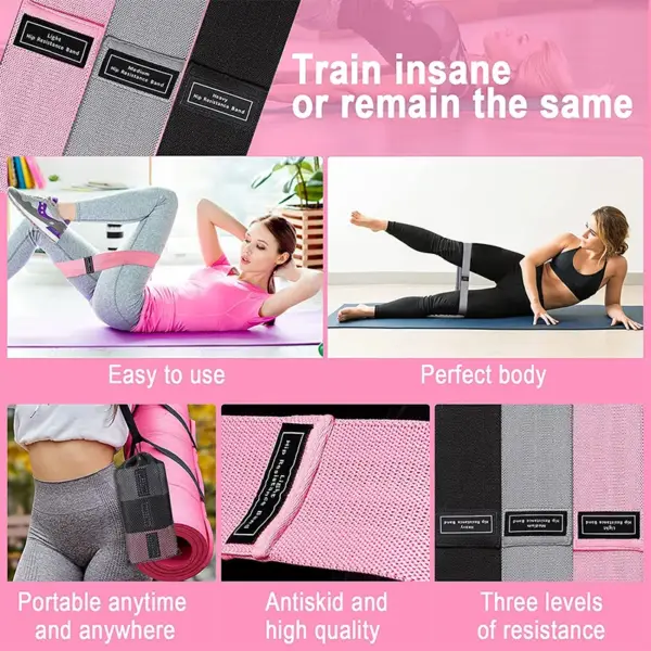 Fitness Booty Resistance Bands Workout Fabric Loop Band Butt Exercise Bands For Hip Legs Thigh Glutes Non-Slip Deep Squat Band - Image 5