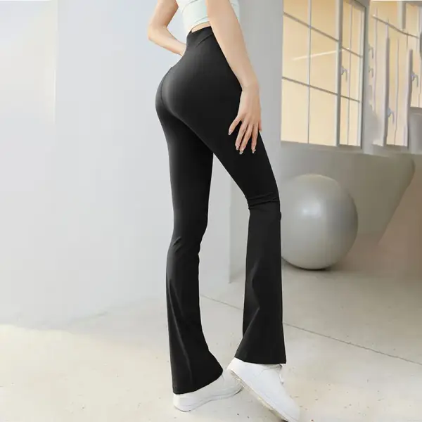 Flare Leggings Yoga Pants Women High Waist Wide Leg Pants Women Gym Fitness Sports Black Flared Pant Latin Dance Trousers 2023 - Image 4