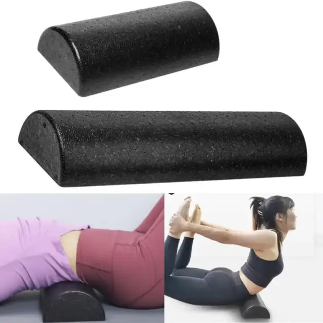 Half Round Yoga Roller for Balance Training in Gym, Deep Tissue Massage, Yoga Blocks