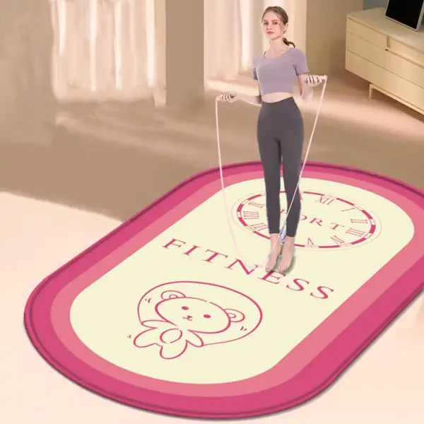 Jumping Rope Mats Oval Yoga Floor Mat Home Indoor Silent Non-slip Rug Fitness Sound Proofing Rugs Sports Professional Carpet - Image 2