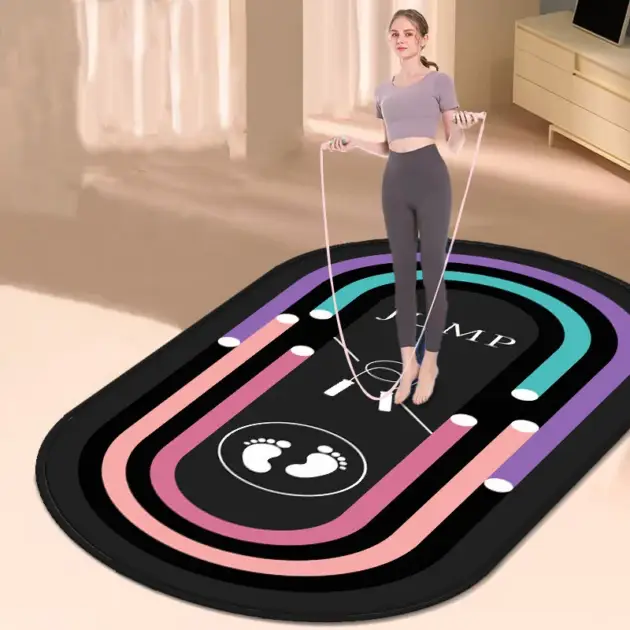Jumping Rope Mats Oval Yoga Floor Mat Home Indoor Silent Non-slip Rug Fitness Sound Proofing Rugs Sports Professional Carpet