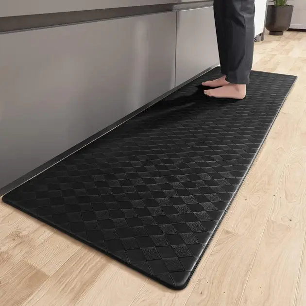 Kitchen Mat ，Long Runner Kitchen Floor Mats，PVC 10mm Cushioned Anti Fatigue, Foam Comfort Kitchen Padded Mats for Standing