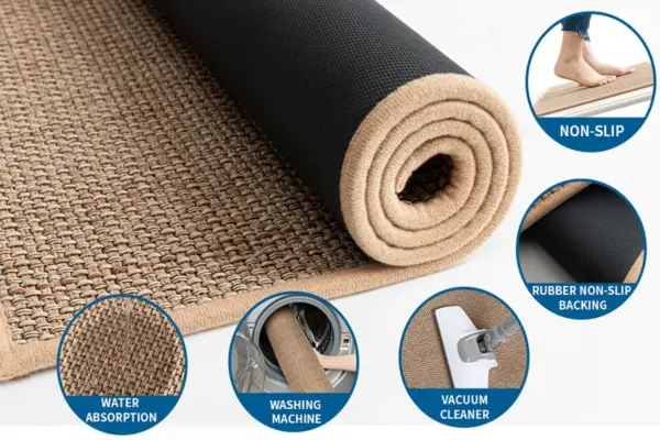 Kitchen Rugs and Mats Non Skid Washable Absorbent Runner Rugs for Kitchen Front of Sink Kitchen Mats for Floor Laundry Room Rug - Image 2