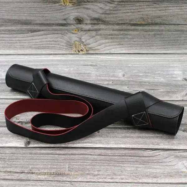LO Exercise Storage Strap Simple Yoga Mat Strap Portable Elastic Leather Yoga Mat Strap Yoga Accessories - Image 2