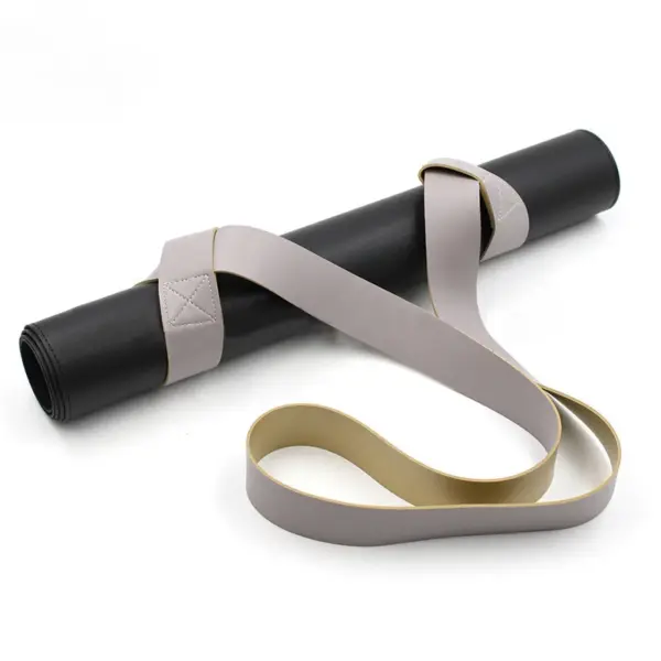 LO Exercise Storage Strap Simple Yoga Mat Strap Portable Elastic Leather Yoga Mat Strap Yoga Accessories - Image 5
