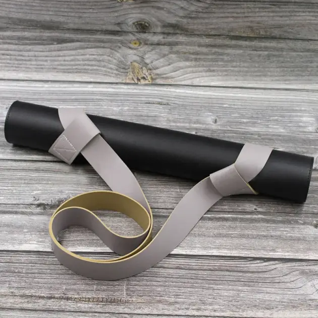 LO Exercise Storage Strap Simple Yoga Mat Strap Portable Elastic Leather Yoga Mat Strap Yoga Accessories