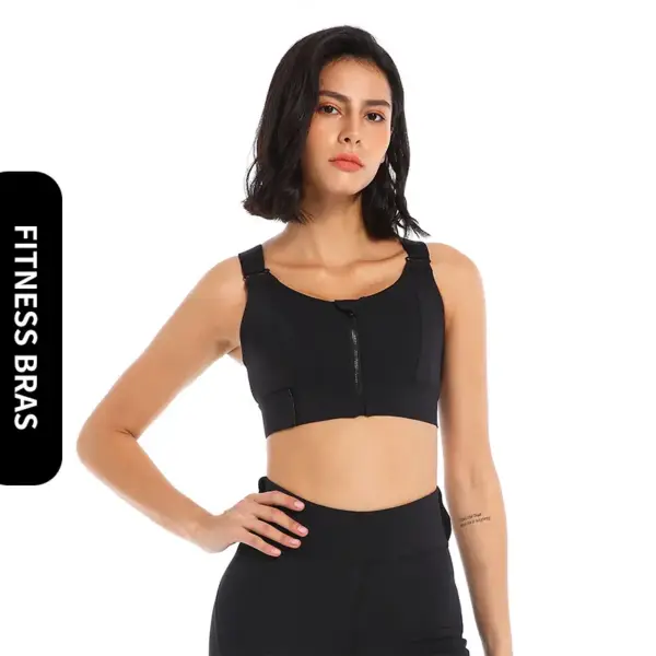 Large Size High-strength Sports Bra Women's Shockproof Running Big Chest Small Front Zipper Fitness Yoga Clothing Vest Underwear - Image 6