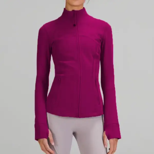 LuluG with Logo Gym Top Women Sports Jacket with Zipper Workout Fitness Jackets Long-sleeved Coat Winter Warm Woman Clothing - Image 5