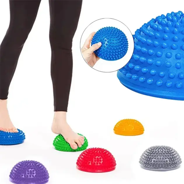 Massage Ball 16cm Yoga Spiky Foot Massage Ball Anti-Slip Half Ball Exercise Stabilizer Balance Integration Trainer Hemisphere