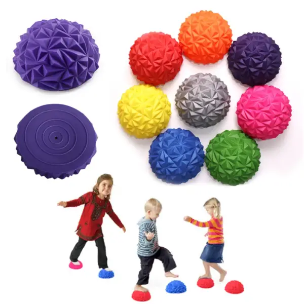 Massage Yoga Ball Toy PVC Inflatable Massage Point Half Fit Ball Balance Trainer Stabilizer GYM Pilates Fitness Pineapple Ball