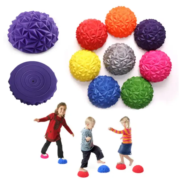 Massage Yoga Ball Toy PVC Inflatable Massage Point Half Fit Ball Balance Trainer Stabilizer GYM Pilates Fitness Pineapple Ball