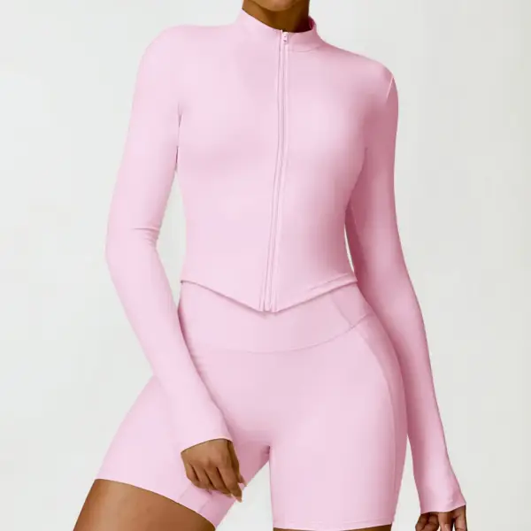 Mermaid Curve Quick Drying Naked Fitness Coat Sports Tight Long Sleeved Yoga Coat Women's Zipper Running Material Feature Gender - Image 5