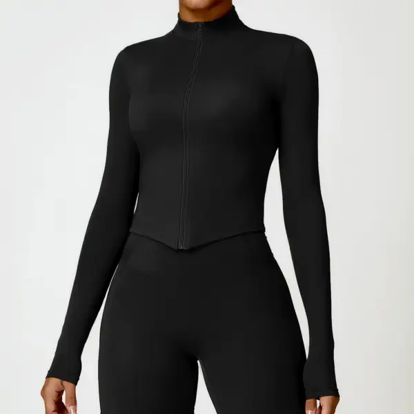 Mermaid Curve Quick Drying Naked Fitness Coat Sports Tight Long Sleeved Yoga Coat Women's Zipper Running Material Feature Gender