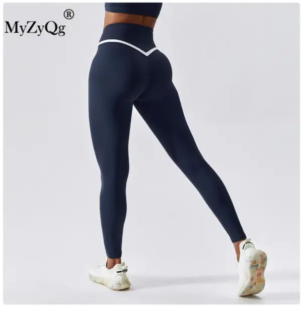 MyZyQg Women Yoga Pants High Waist Hip Lift Running Training Sports Leggings Quick Dry Tight Trousers Fitness Bottoming - Image 2
