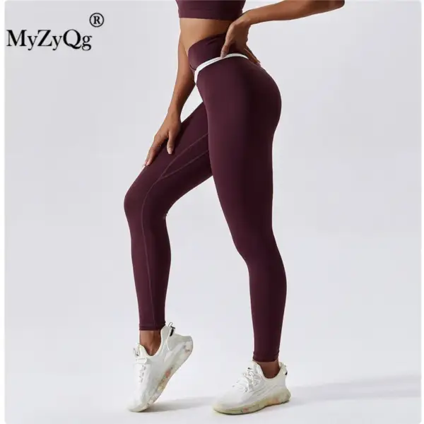 MyZyQg Women Yoga Pants High Waist Hip Lift Running Training Sports Leggings Quick Dry Tight Trousers Fitness Bottoming - Image 5